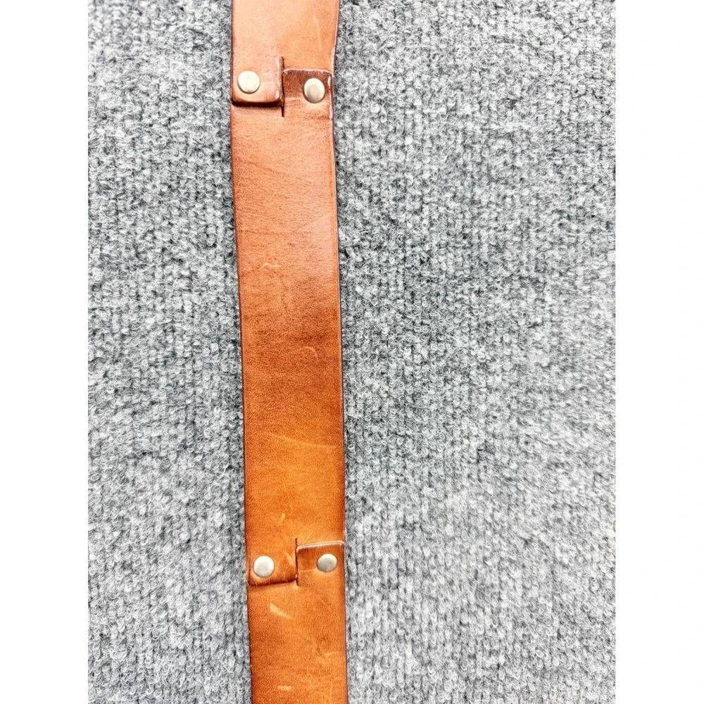 Fossil Leather Belt Mens 38 Brown Italian Full Grain Cowhide Casual Classic